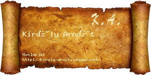 Király Arnót névjegykártya